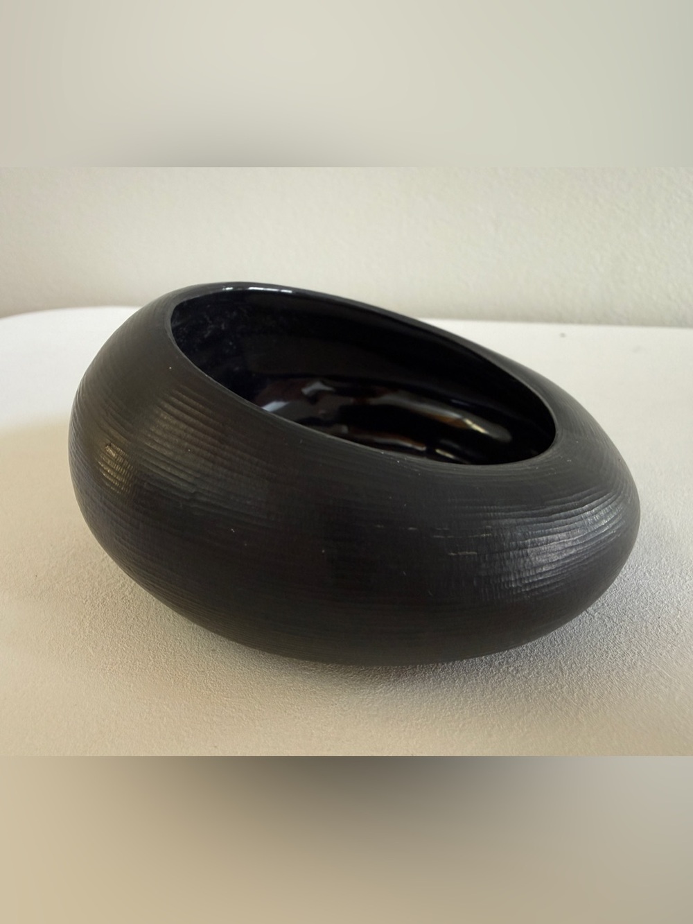 ALEXIS BITTAR Puffy Tapered Bangle Bracelet Size M/L Matte Black